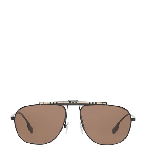 burberry modified pilot sunglasses|Pilot Sunglasses in Black .